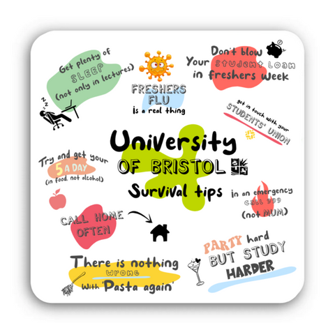 University Survival Tips Coaster
