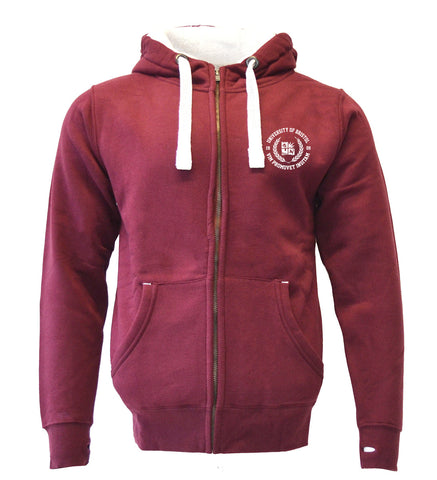 Sherpa Fleece Hoodie - Burgundy - new design