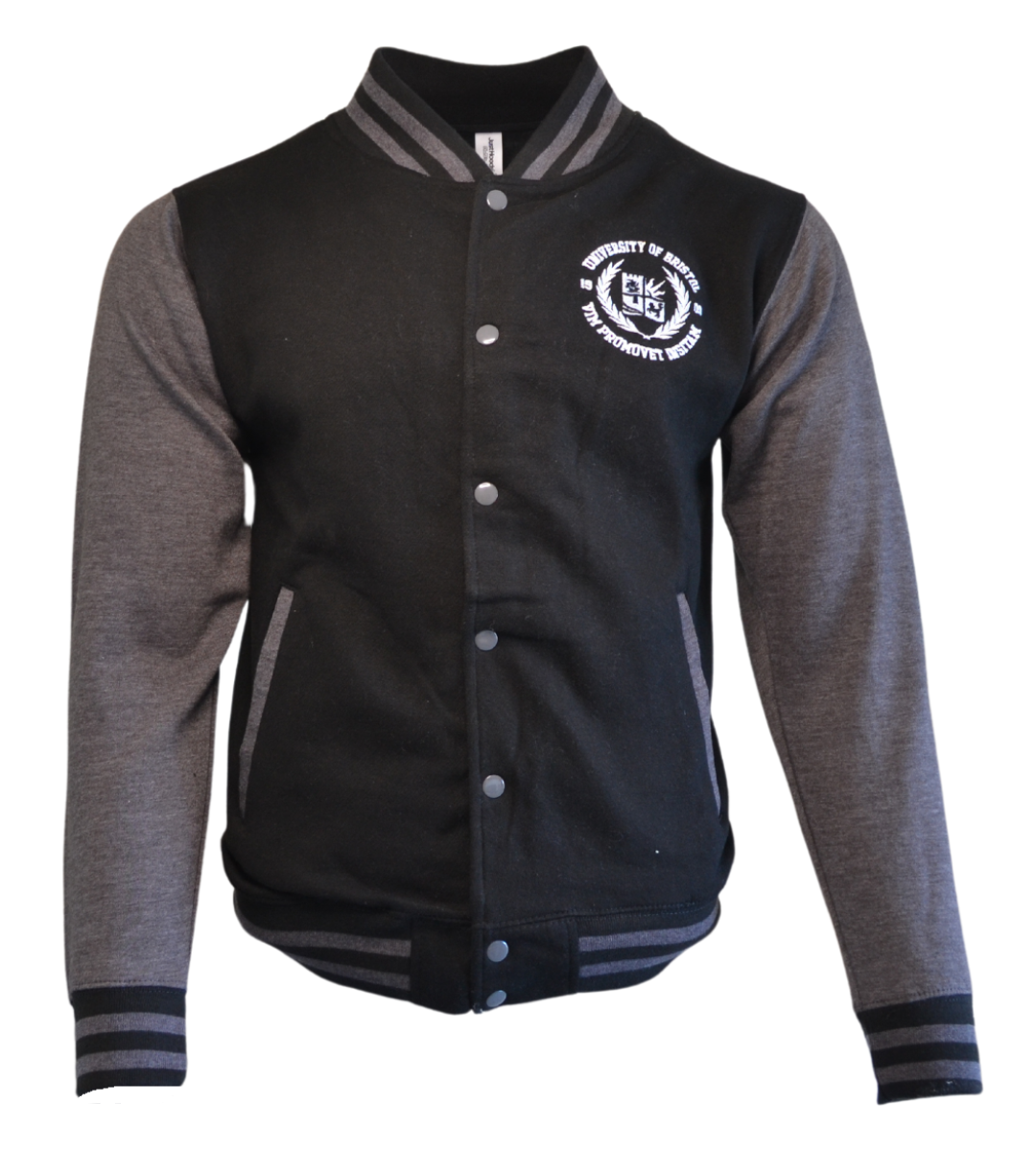 Vintage Baseball Jacket - Jet Black/Charcoal