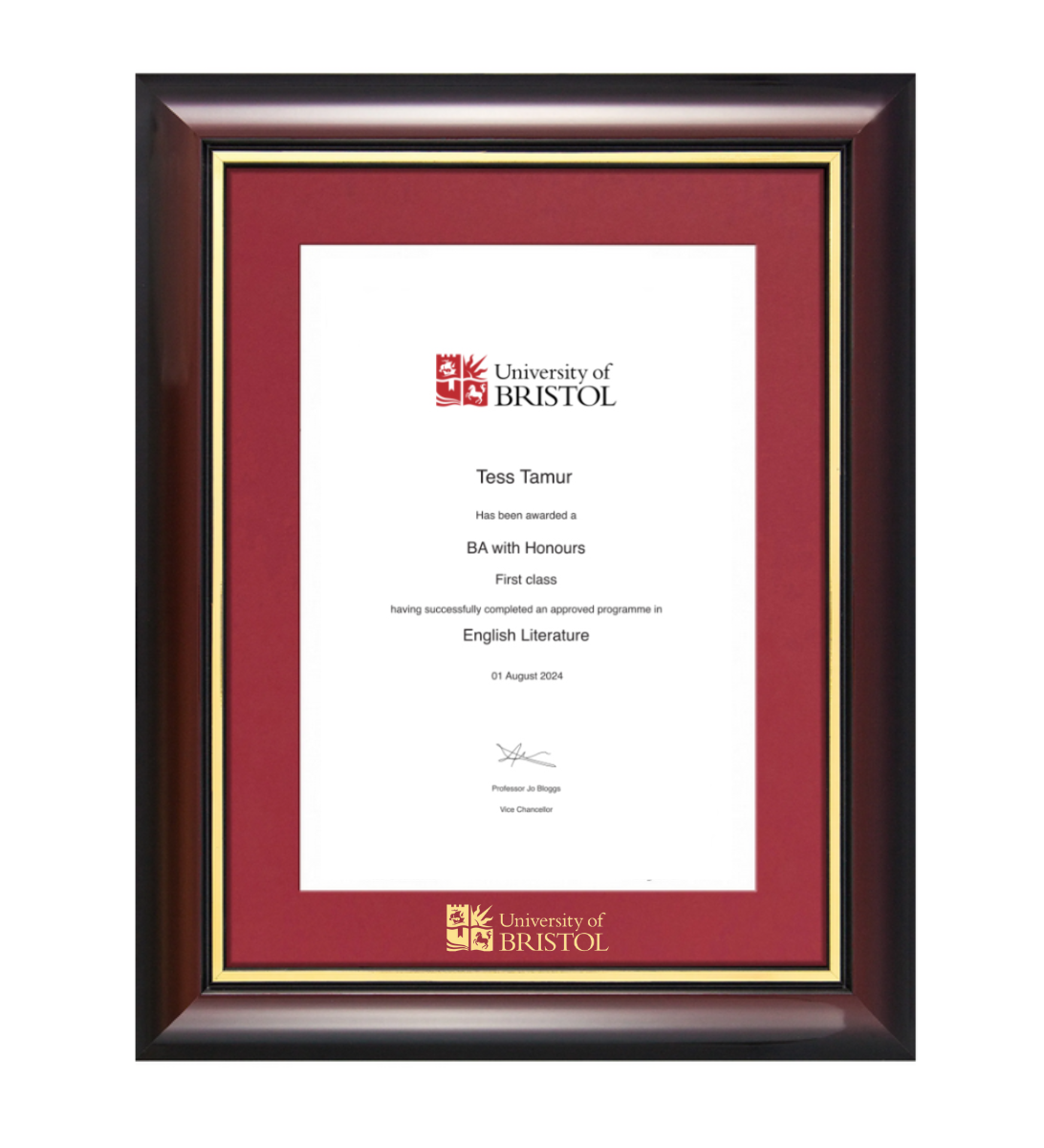 College Graduation Certificate Frame University Diploma Frame 8.5x11