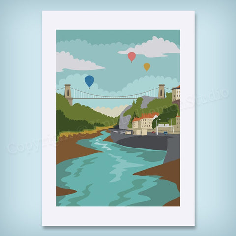 Eleanor Pajak Print - Clifton Suspension Bridge & Hot Air Balloons