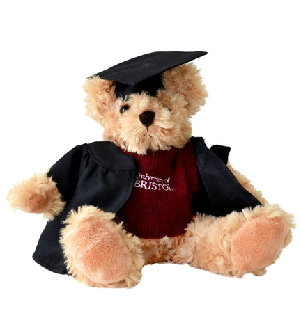 Graduation Fudge Bear in Burgundy Sweater